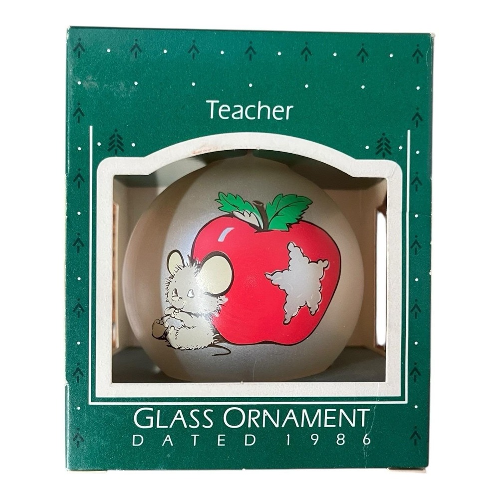Teacher 1986 Hallmark Keepsake Glass Ornament